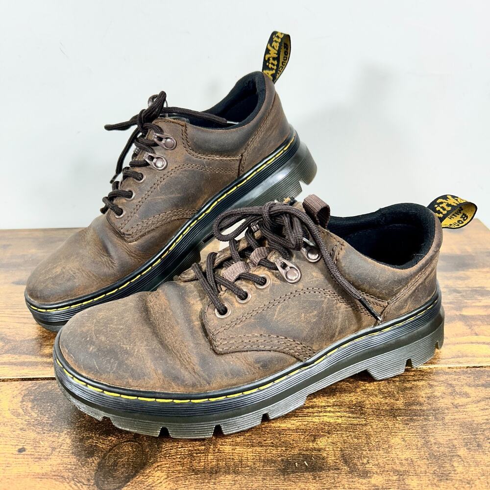 Dr. Martens Reeder Utility Shoes Dark Brown Crazy Horse Mens 6 Womens 7